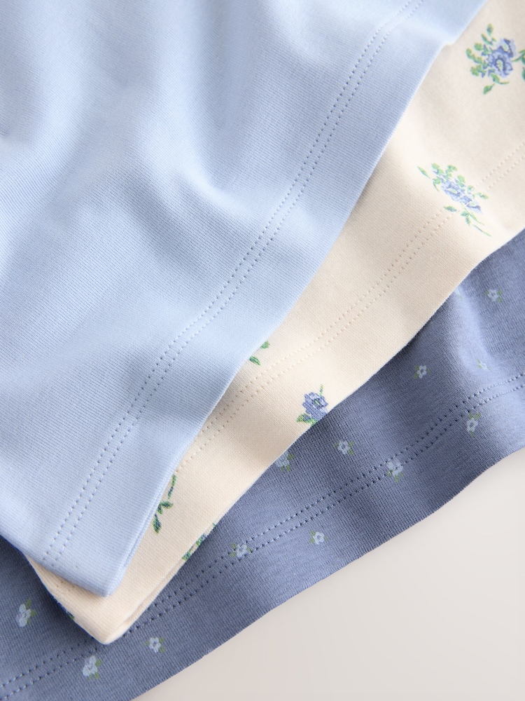 Blue Strappy Printed Cami Vests 3 Pack (1.5-16yrs) - Image 7 of 7