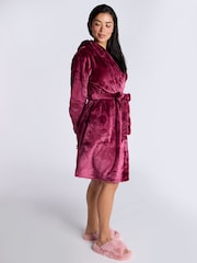 Boux Avenue Claret Heart Embossed Dressing Gown - Image 3 of 5