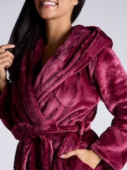 Boux Avenue Claret Heart Embossed Dressing Gown - Image 5 of 5