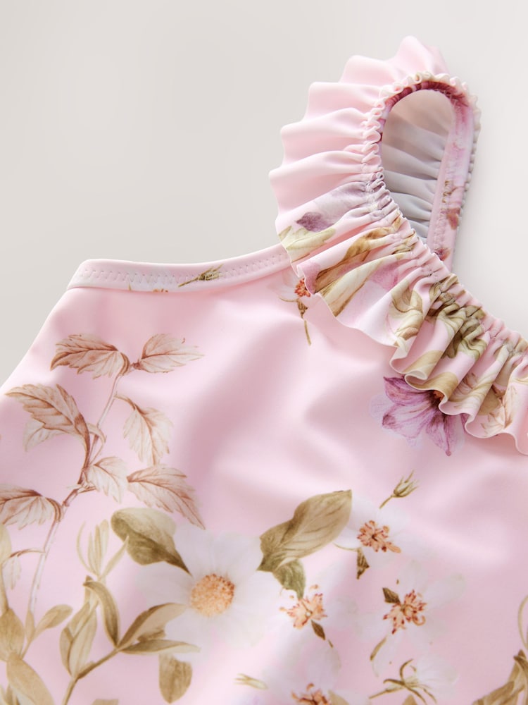Pink Floral Frill Swimsuit (3-16yrs) - Image 8 of 8