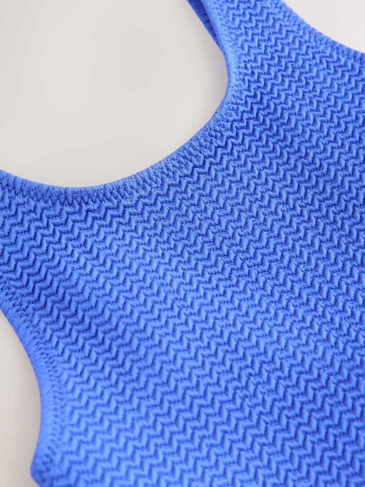 Cobalt Blue Textured Swimsuit (3-16yrs) - Image 3 of 4