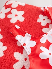 Red/White Floral Towel and Swimsuit Set 2 Piece (3-16yrs) - Image 10 of 10
