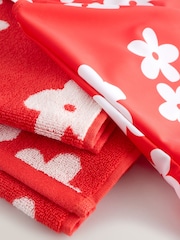 Red/White Floral Towel and Swimsuit Set 2 Piece (3-16yrs) - Image 9 of 10