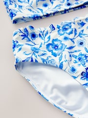 Blue Floral Scallop Bikini (3-16yrs) - Image 9 of 9