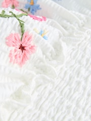 White Ruffle Embroidered Bikini (3-16yrs) - Image 7 of 8