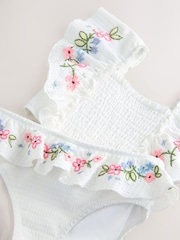 White Ruffle Embroidered Bikini (3-16yrs) - Image 8 of 8