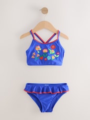 Blue Embroidered Bikini (3-16yrs) - Image 5 of 8