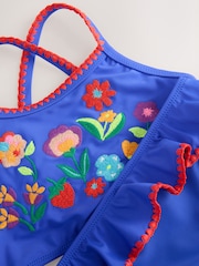 Blue Embroidered Bikini (3-16yrs) - Image 7 of 8