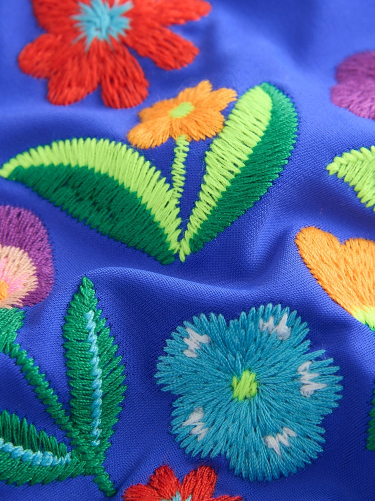 Blue Embroidered Bikini (3-16yrs) - Image 8 of 8