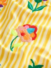 Yellow Stripe Embroidered Swimsuit (3-15yrs) - Image 4 of 5