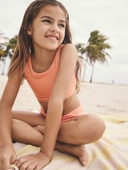 Soft Orange Textured Bikini (3-16yrs) - Image 1 of 6