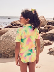 Yellow Tie Dye Bikini, Rash Vest And Scrunchie Swim Set (3-16yrs) - Image 3 of 11