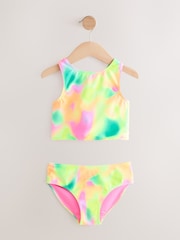 Yellow Tie Dye Bikini, Rash Vest And Scrunchie Swim Set (3-16yrs) - Image 8 of 11