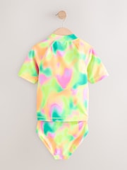 Yellow Tie Dye Bikini, Rash Vest And Scrunchie Swim Set (3-16yrs) - Image 9 of 11
