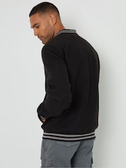Threadbare Black Varsity Bomber Jacket - Image 2 of 4