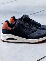 Skechers Black Uno Suited On Air Trainers - Image 6 of 6