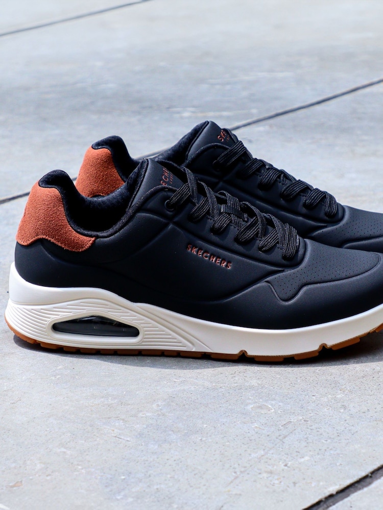 Skechers Black Uno Suited On Air Trainers - Image 6 of 6