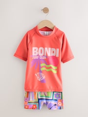 Purple Tropical Sunsafe Rash Vest And Shorts Set (3-16yrs) - Image 1 of 5