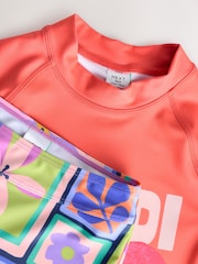 Purple Tropical Sunsafe Rash Vest And Shorts Set (3-16yrs) - Image 3 of 5