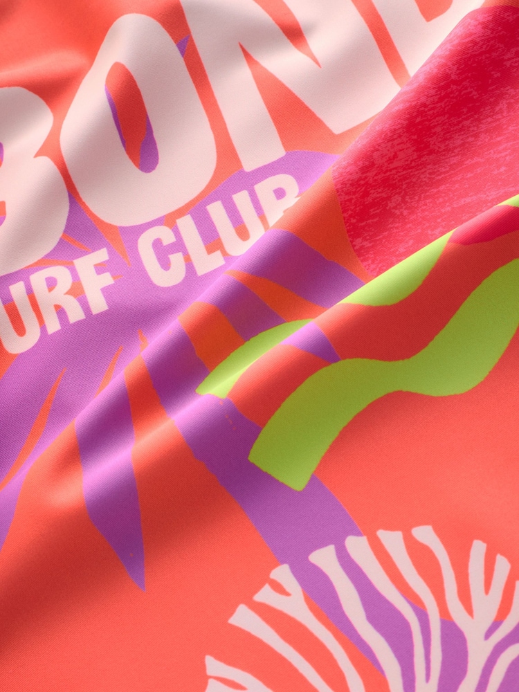 Purple Tropical Sunsafe Rash Vest And Shorts Set (3-16yrs) - Image 5 of 5