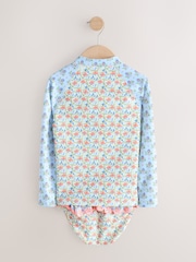 Impression Florale Bleue - Ensemble de gilet lycra à manches longues (3-16ans) - Image 8 of 8