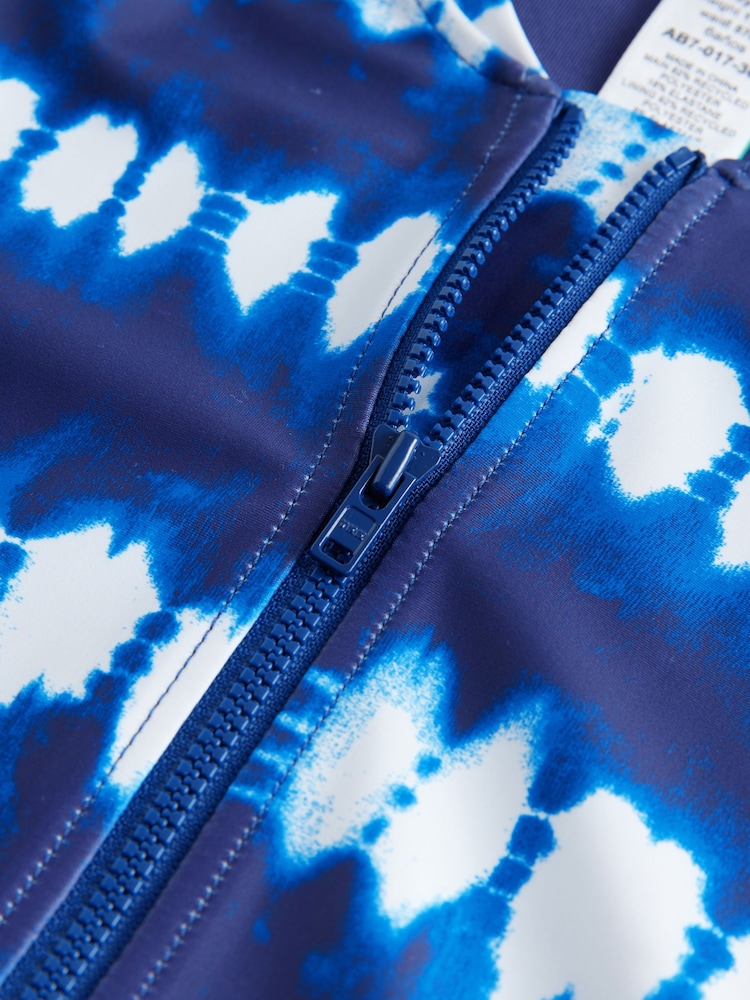 Blue/White Tie Dye Long Sleeved Swimsuit (3-16yrs) - Image 12 of 12