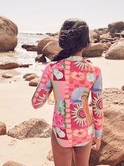 Pink Multi Long Sleeved Swimsuit (3-16yrs) - Image 2 of 8