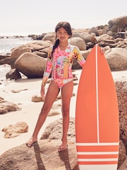 Pink Multi Long Sleeved Swimsuit (3-16yrs) - Image 3 of 8