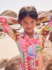 Pink Multi Long Sleeved Swimsuit (3-16yrs) - Image 4 of 8