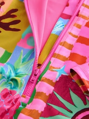 Pink Multi Long Sleeved Swimsuit (3-16yrs) - Image 7 of 8