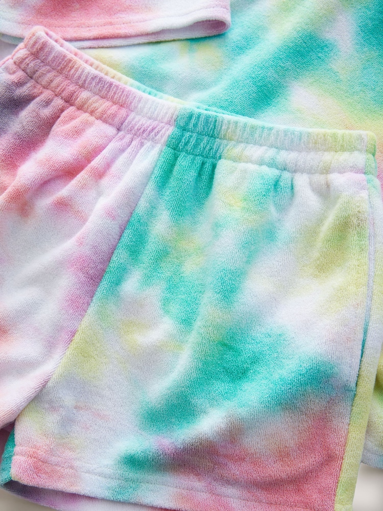 Regenbogendesign/Knüpfbatik - Strand-Kombi aus Frottee mit Hoodie und Shorts (3–16 J.) - Bild 8 von 8 Regenbogendesign/Knüpfbatik - Strand-Kombi aus Frottee mit Hoodie und Shorts (3–16 J.) - Bild 8 von 8