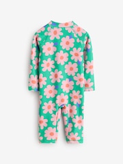 Fleur verte/rose - Maillot de bain longue jambe Sunsafe (3mths-8yrs) - Image 6 of 7