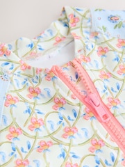 Blue/Pink Floral Frill Sleeve Sunsafe Swimsuit (3mths-10yrs) - Image 8 of 8