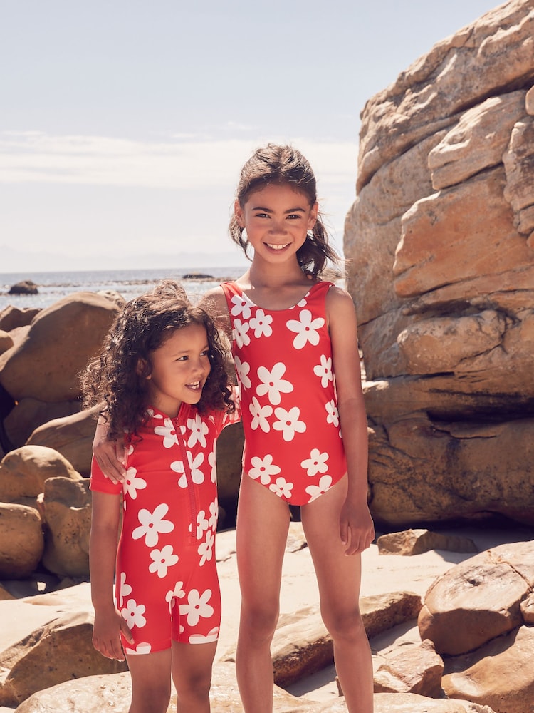 Red Flower Sunsafe Swimsuit (3mths-10yrs) - Image 3 of 13