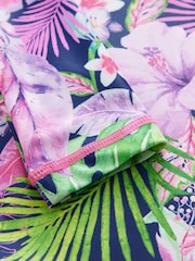 Marine/Violet Tropical - Maillot de bain longue jambe Sunsafe (3mths-8yrs) - Image 7 of 8