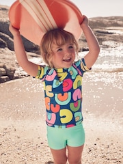 Navy Rainbow Sunsafe Rash Vest Set (3mths-7yrs) - Image 1 of 8