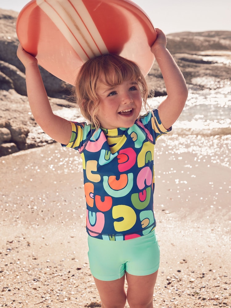 Navy Rainbow Sunsafe Rash Vest Set (3mths-7yrs) - Image 1 of 8