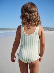 Green/Ecru Stripe Dinosaur Frill Leg Swimsuit (3mths-7yrs) - Image 3 of 7
