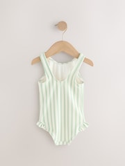 Green/Ecru Stripe Dinosaur Frill Leg Swimsuit (3mths-7yrs) - Image 5 of 7