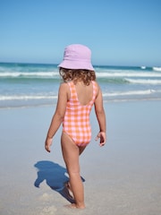 Purple/Orange Check Swimsuit (3mths-7yrs) - Image 2 of 3
