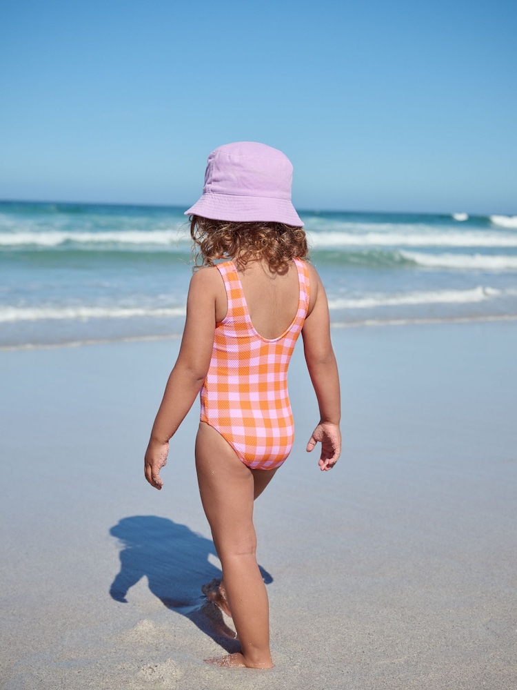 Purple/Orange Check Swimsuit (3mths-7yrs) - Image 2 of 3