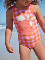Purple/Orange Check Swimsuit (3mths-7yrs) - Image 3 of 3