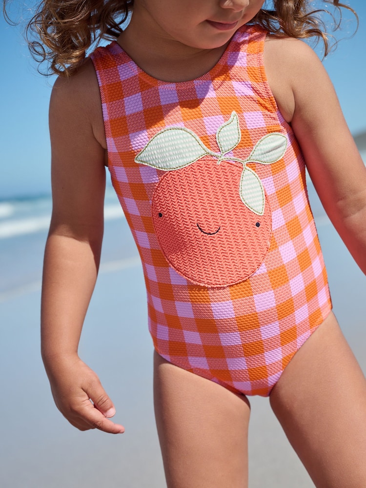 Purple/Orange Check Swimsuit (3mths-7yrs) - Image 3 of 3