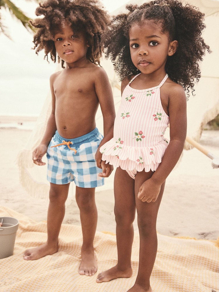 Pink Strawberry Halter Neck Peplum Swimsuit (3mths-7yrs) - Image 2 of 10