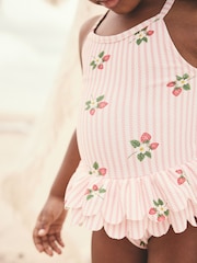 Pink Strawberry Halter Neck Peplum Swimsuit (3mths-7yrs) - Image 5 of 10
