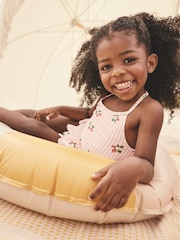Pink Strawberry Halter Neck Peplum Swimsuit (3mths-7yrs) - Image 6 of 10