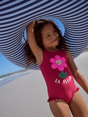 Berry Red Frill Leg Swimsuit (3mths-7yrs) - Image 3 of 4