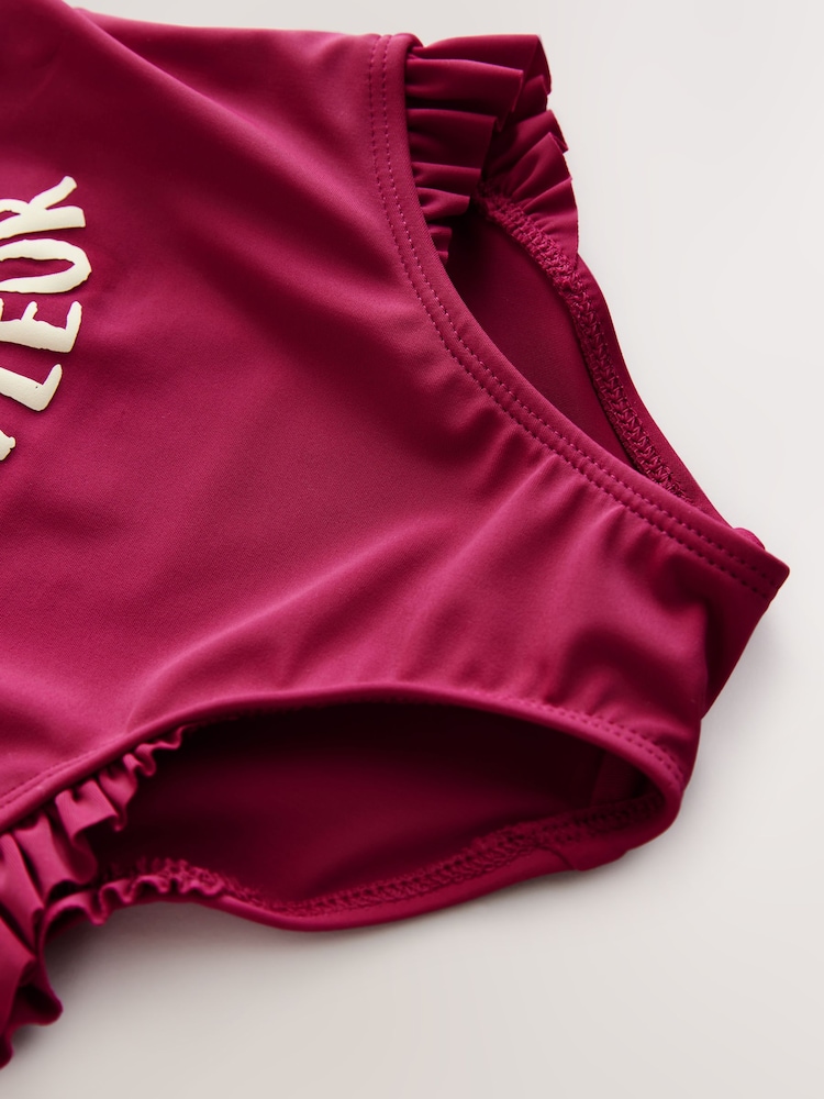 Berry Red Frill Leg Swimsuit (3mths-7yrs) - Image 9 of 9