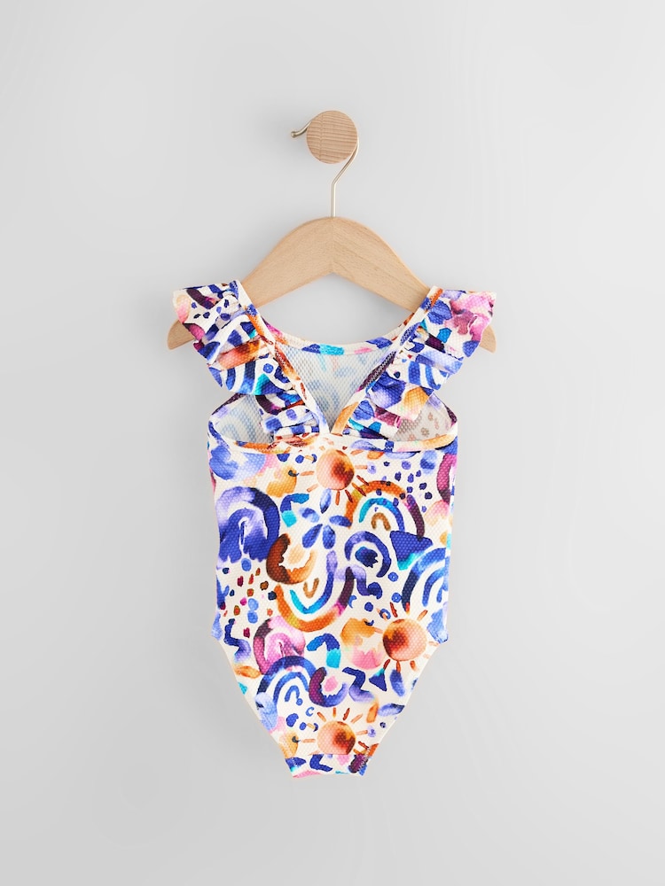 Bleu/Orange - Maillot de bain à épaules 3 ( ( 7 ) - Image 6 of 8