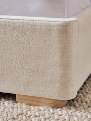 Brushed Weave Oyster Grace Upholstered Storage Ottoman Bed Frame - Image 4 of 8
